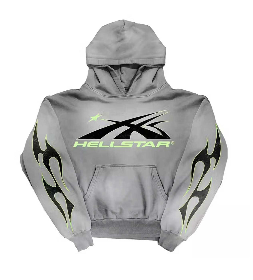Hellstar Sport Logo Hoodie Faded Grey