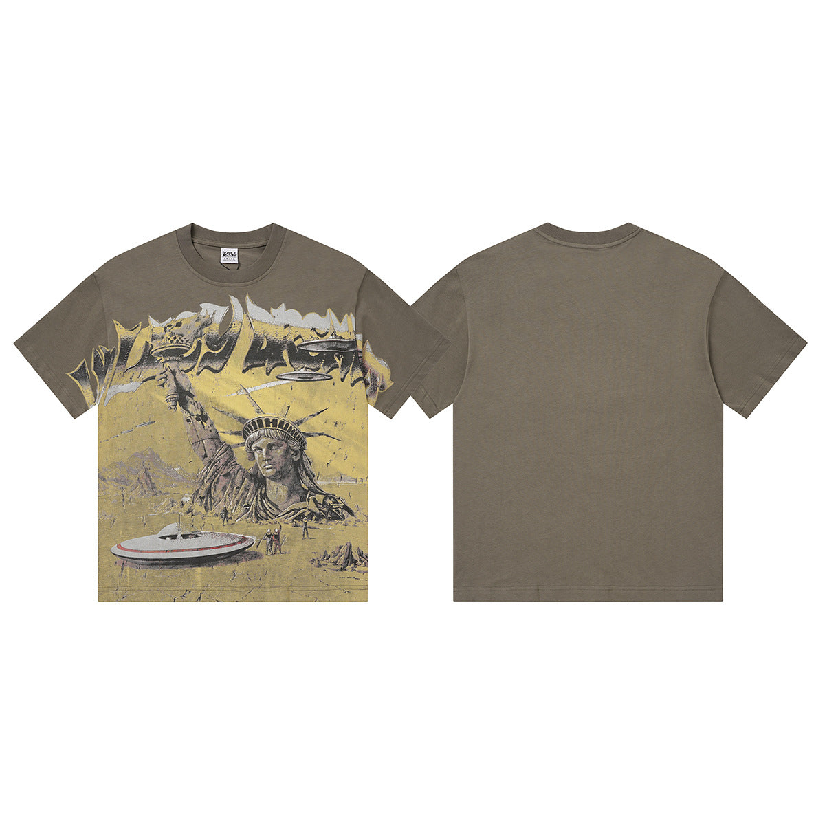 Vale Forever Valley Dreams Statue of Liberty UFO Apocalypse Graphic Tee