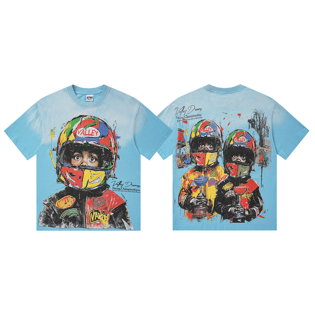 Vale Forever Racing Kid Graphic Washed T-Shirt | Unisex Oversized Streetwear