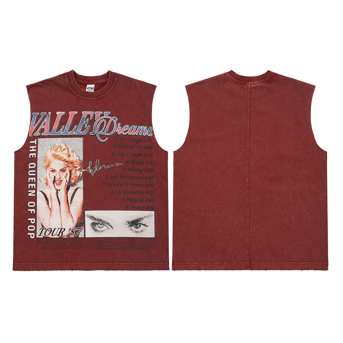 Vale Forever Valley Dreams The Queen Of Pop Tour '87 Vintage Sleeveless Tank Top