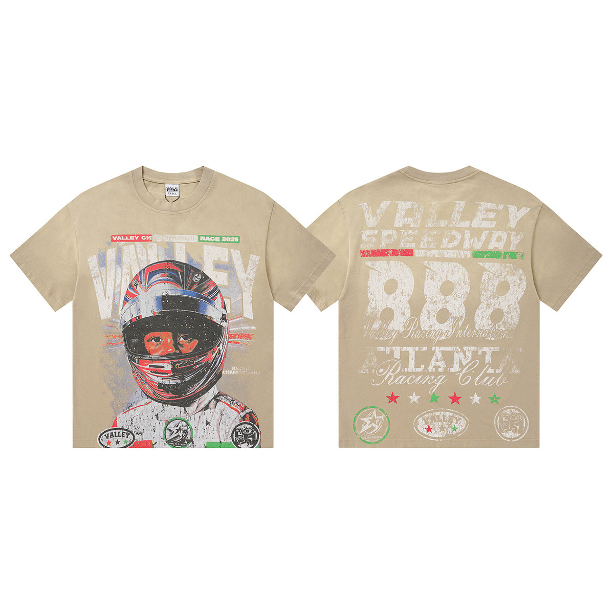 Vale Forever Speedway 888 Atlanta Racing Championship Washed Graphic Tee | Unisex Boxy Oversized T‑Shirt