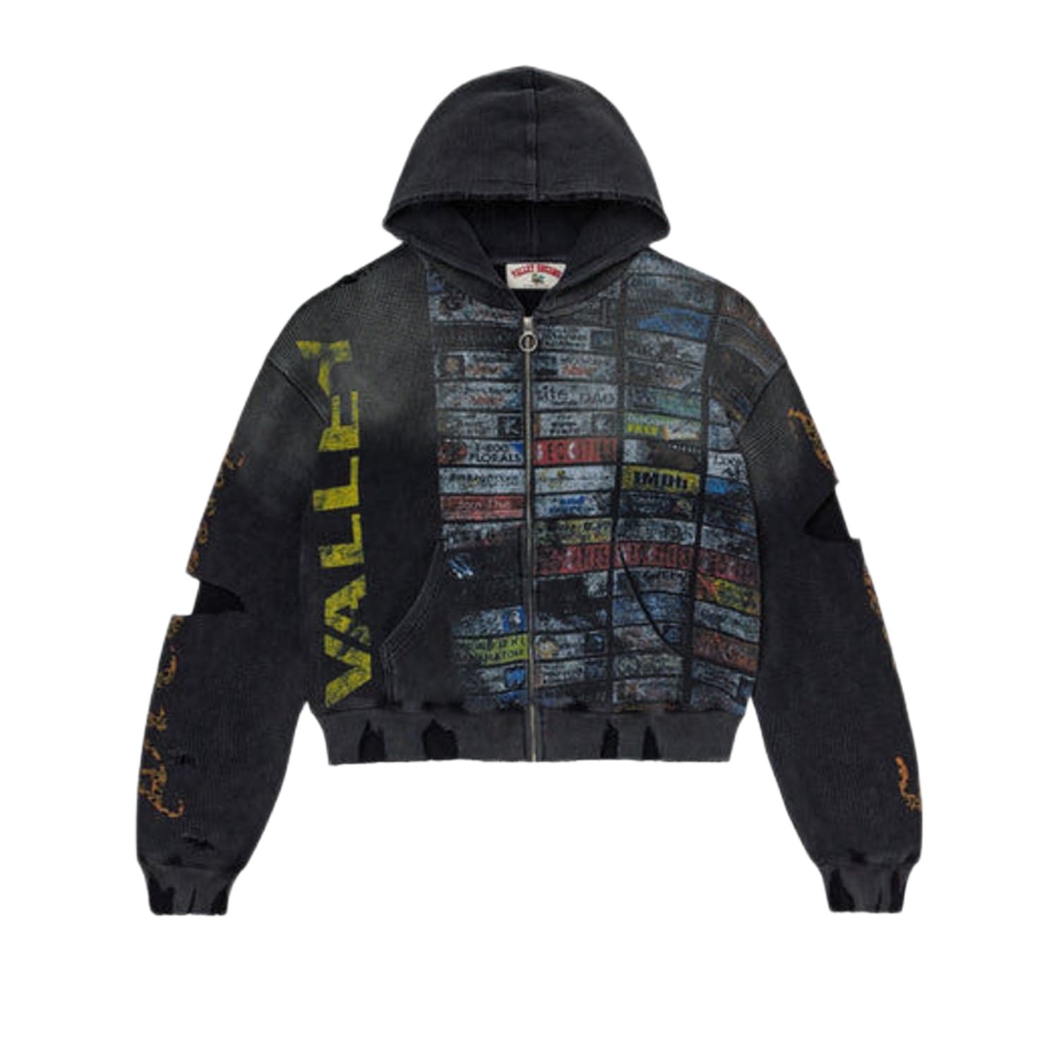 Vale Forever Glitch Zip-Up Hoodie – Black