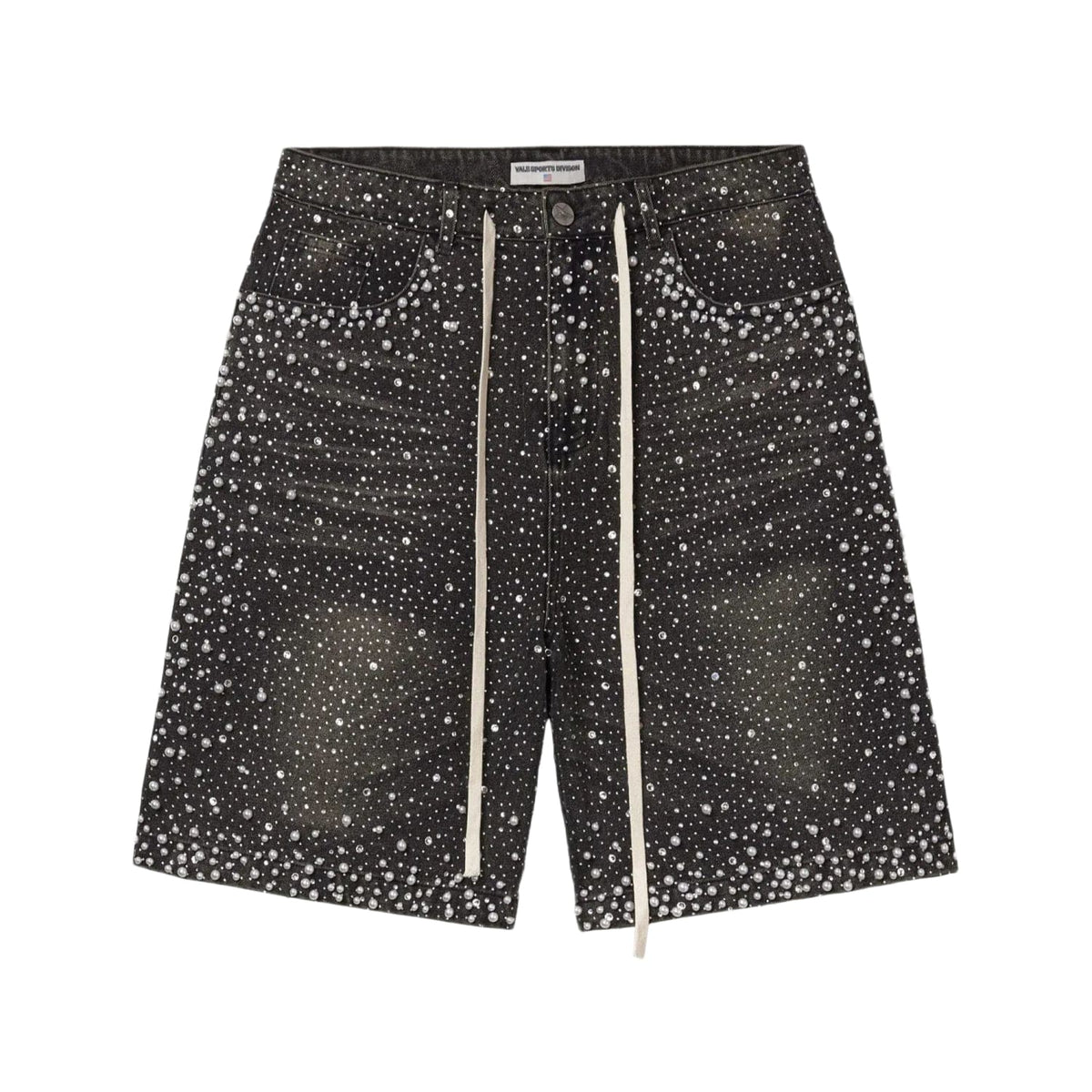 Vale Forever Rain Storm Rhinestone Jean Shorts – Black