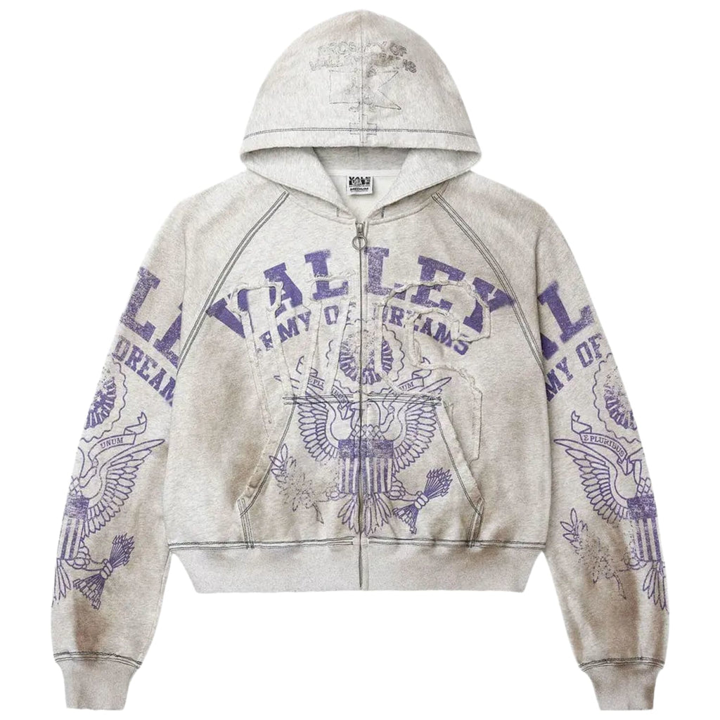 Vale Forever Army Zip-Up Hoodie – Grey