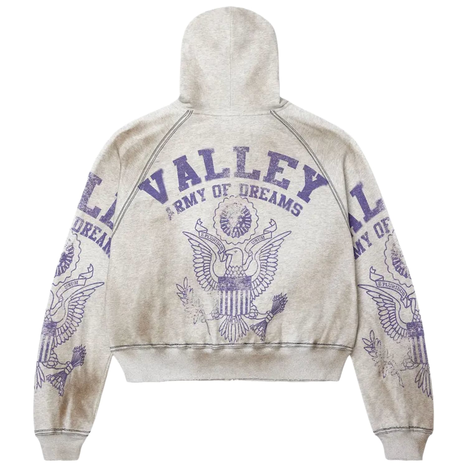 Vale Forever Army Zip-Up Hoodie – Grey